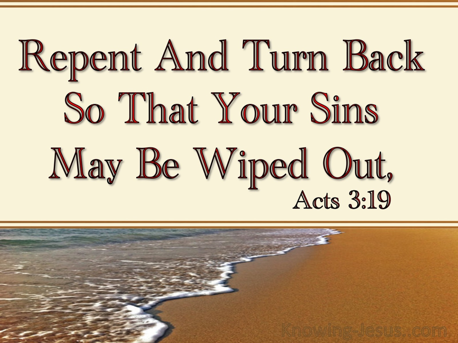 Acts 3:19 Repent So Your Sins Are Wiped Out (beige)